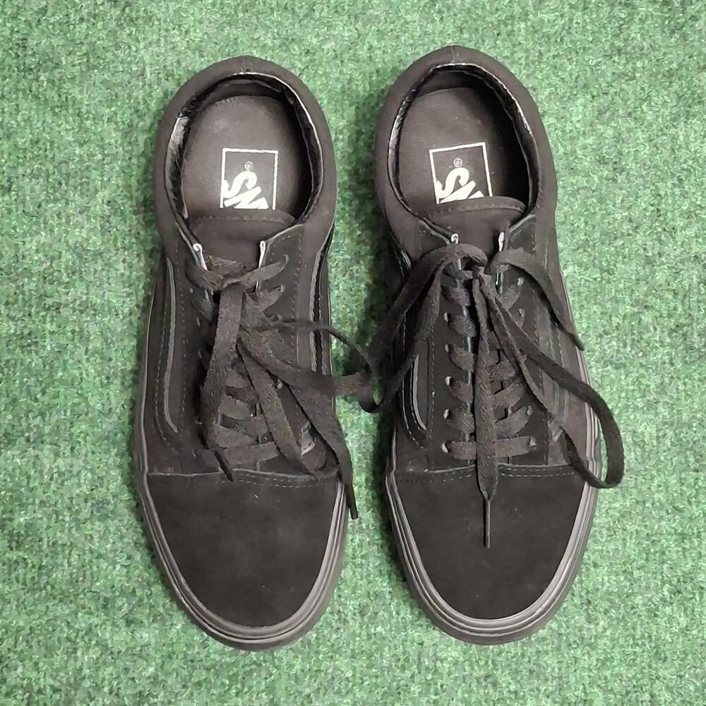 Vans Old Skool Stackform Shoes Womens Size 7.5 Triple Black Suede Casual Comfort - Picture 7 of 10